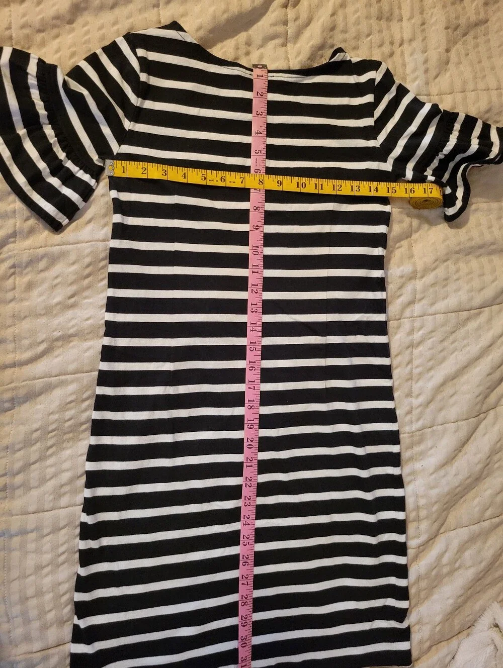 J. Crew Black and White Striped Mini Dress